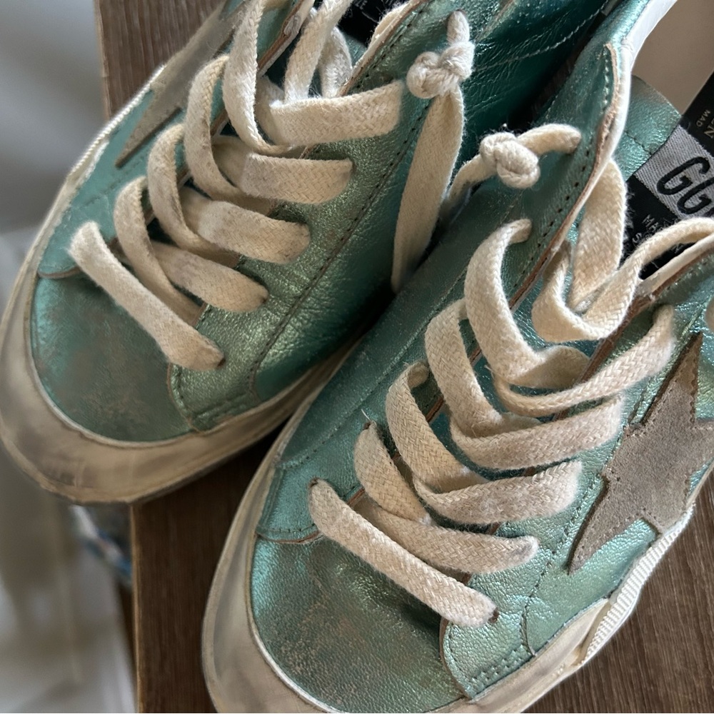 Golden Goose Shoes Sneakers Superstar metallic vintage mint teal like new - Picture 5 of 13